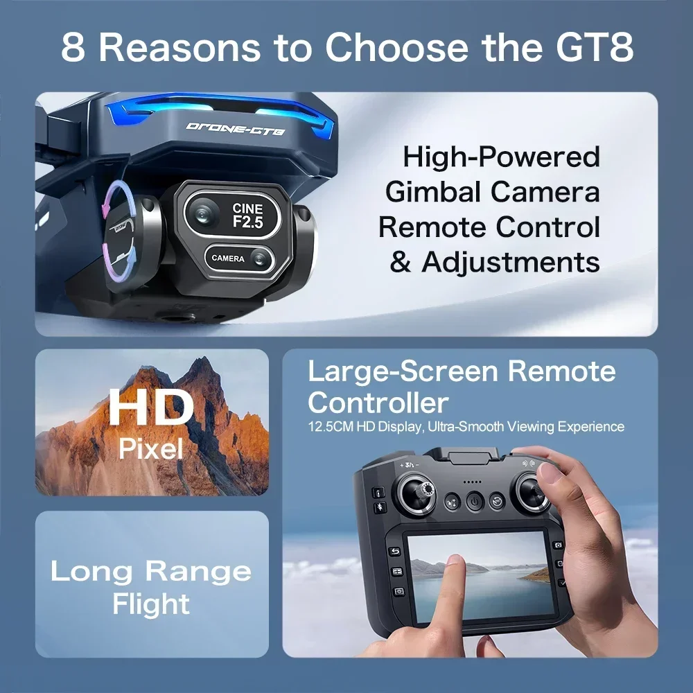 Drone 4K HD GT8 Camera Obstacl - Drone Rc Harness 评论和价格