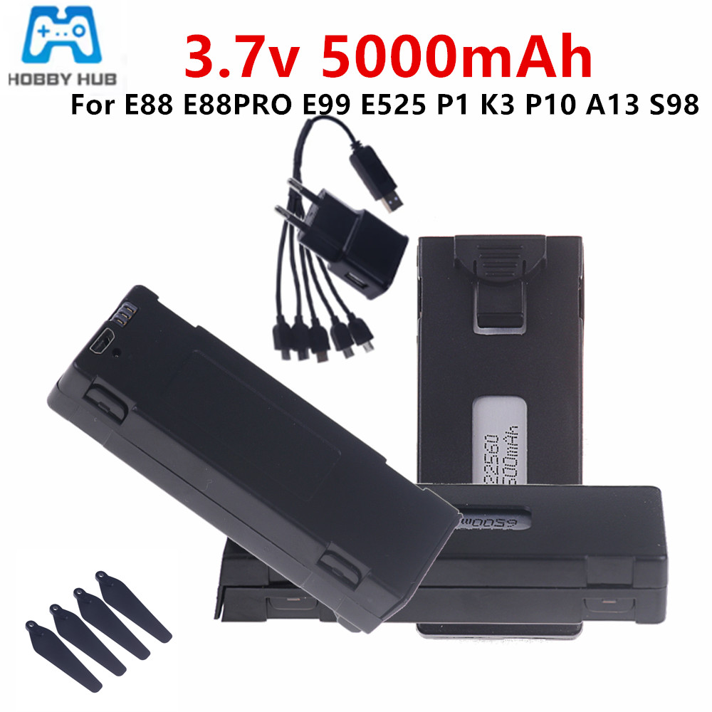 3.7V E88 5000mAh Rechargeable  - Drone Rc E99 Pro 评论和价格
