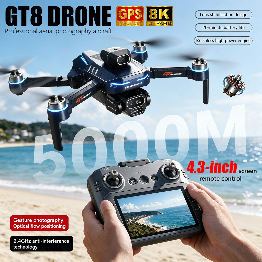 NEW GT8 HD RC Drone 4K Profess - Drone Rc Harness 评论和价格