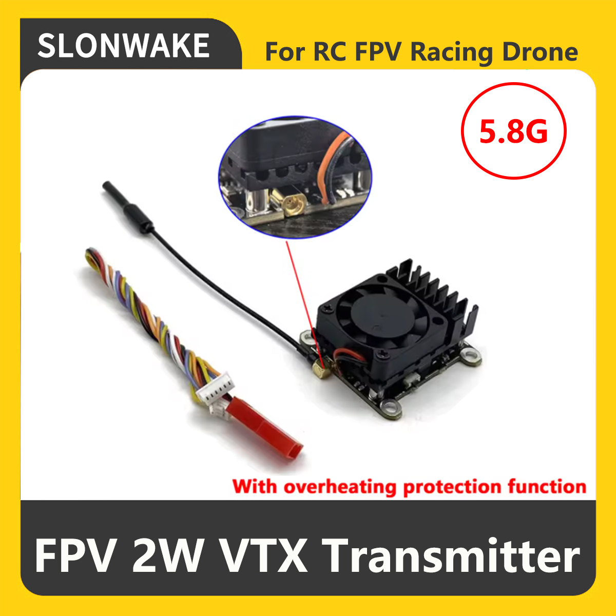 SLONWAKE 5.8G 2000mW FPV VTX T - Receiver Rc Drone 评论和价格