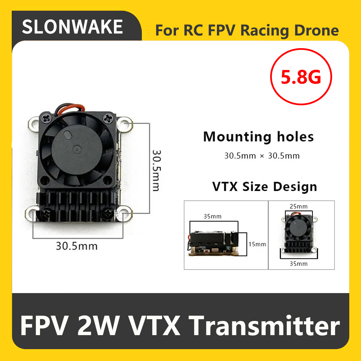 SLONWAKE 5.8G 2000mW FPV VTX T - Receiver Rc Drone 评论和价格