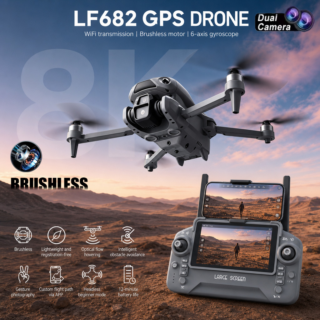 New LF682 Drone 8K Dual Camera - Drone Rc Harness 评论和价格