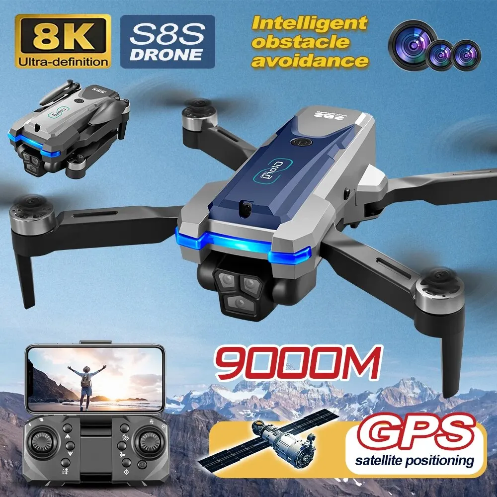 S8S GPS Drone 5G Wifi 8K HD Du - Drone Rc Harness 评论和价格